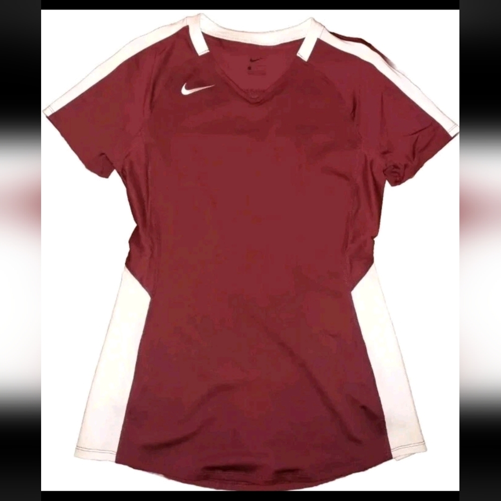 Nwt Nike Tee Vapor V Neck Volleyball Shirt Burgundy Small